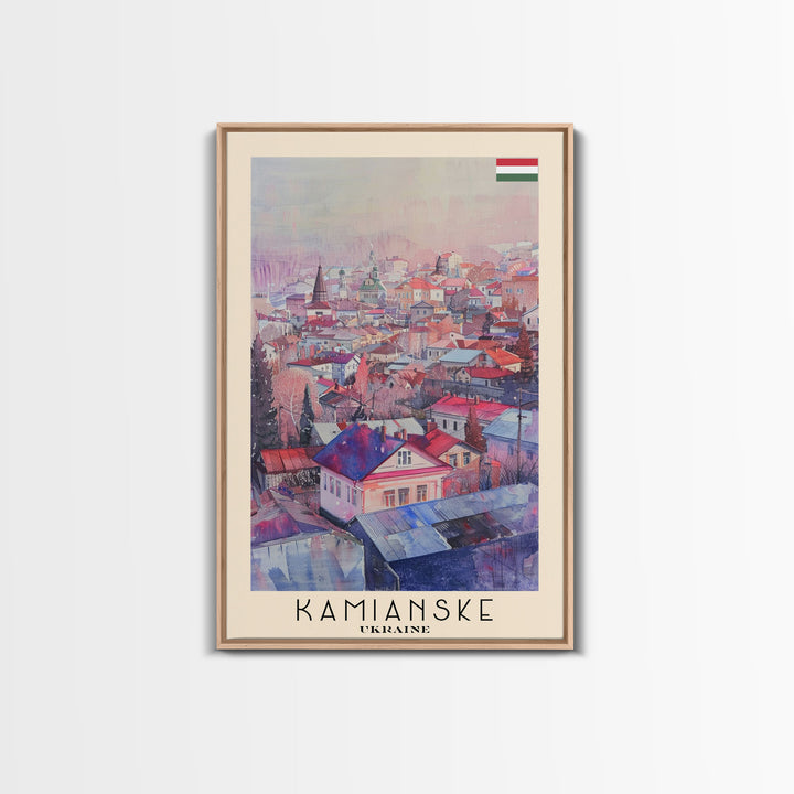 Kamianske Ukraine Scenic View, Framed Canvas Print, Travel Poster, Wall Art, Living Room Decor, Cityscape Art, Modern Home Decoration, Ukrainian City