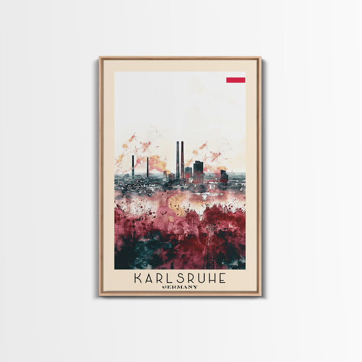 Karlsruhe Germany Urban Landscape, Framed Canvas Print, Travel Poster, Wall Art, Office Decor, Cityscape Art, Modern Home Decoration, German City