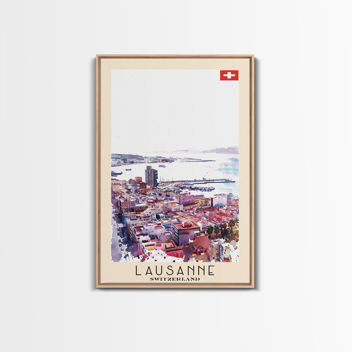 Las Palmas de Gran Canaria Spain Travel Poster Framed Canvas Print, Coastal Cityscape, Wall Art, Tropical Home Decor, Travel Print, Artistic Gift