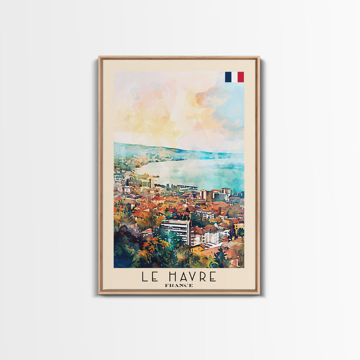 Lausanne Switzerland Travel Poster Framed Canvas Print, Scenic Landscape Art, Wall Decor, Home Decoration, Travel Print, Original Painting