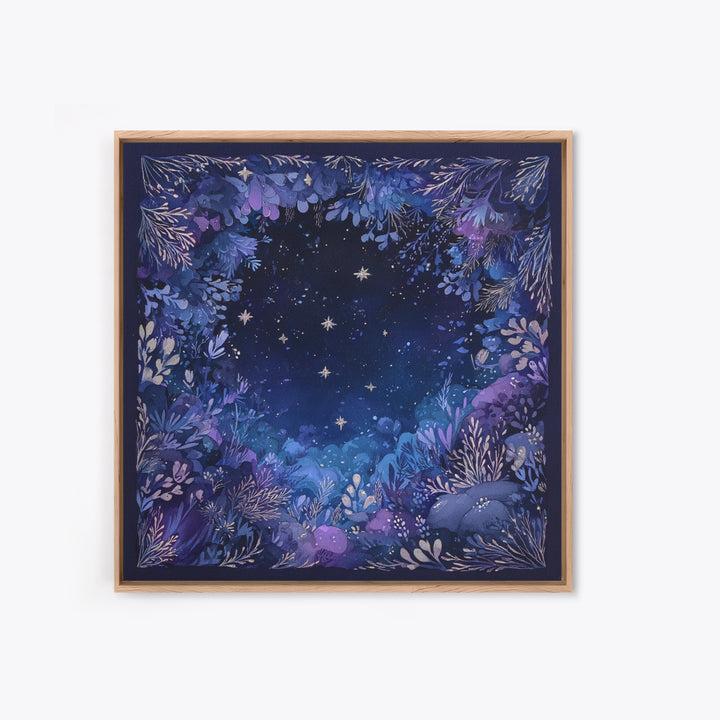 Celestial Dragon Wrapped Around a Moon Framed Canvas Print, Fantasy Art, Acrylic Painting, Living Room Decor, Fine Art, Mythic, FAN-1x1-38