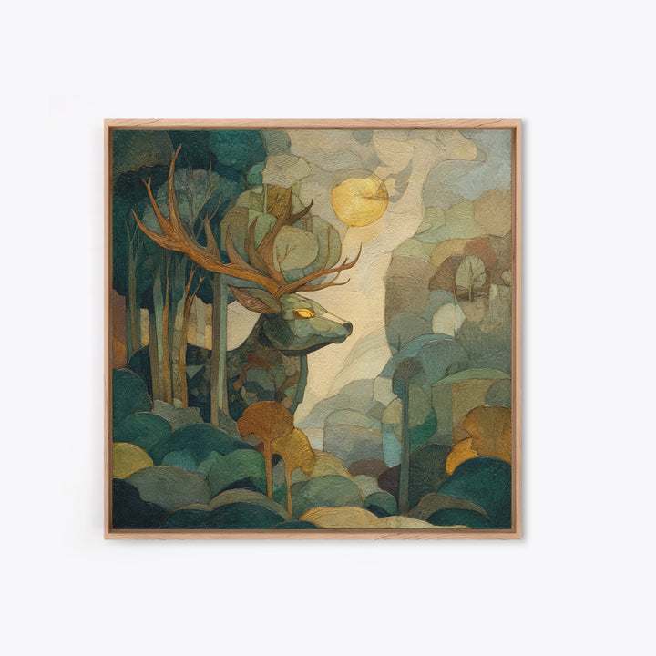 Giant Tree City Filled Framed Canvas Print, Fantasy Art, Statement Artwork, Living Room Decor, Abstract Art, Mythic, Wall Decor, FAN-1x1-57