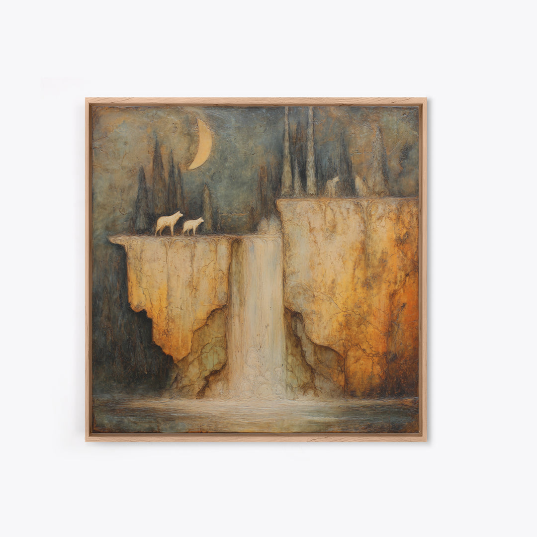 Dwarven Forge with Molten Gold Glow Canvas Print, Fantasy Art, Fantasy Home Decor, Living Room Decor, Fine Art, Mythic, FAN-1x1-90