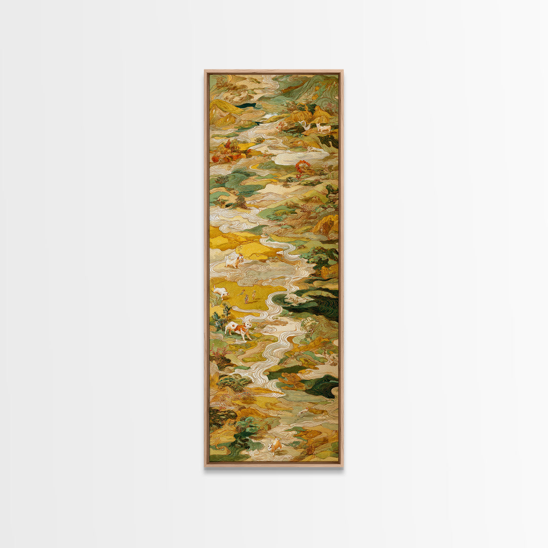 Dragon Soaring Above Jagged Mountain Peaks Canvas Print, Fantasy Art, Statement Artwork, Living Room Decor, Oil Painting, FAN-1x3-37