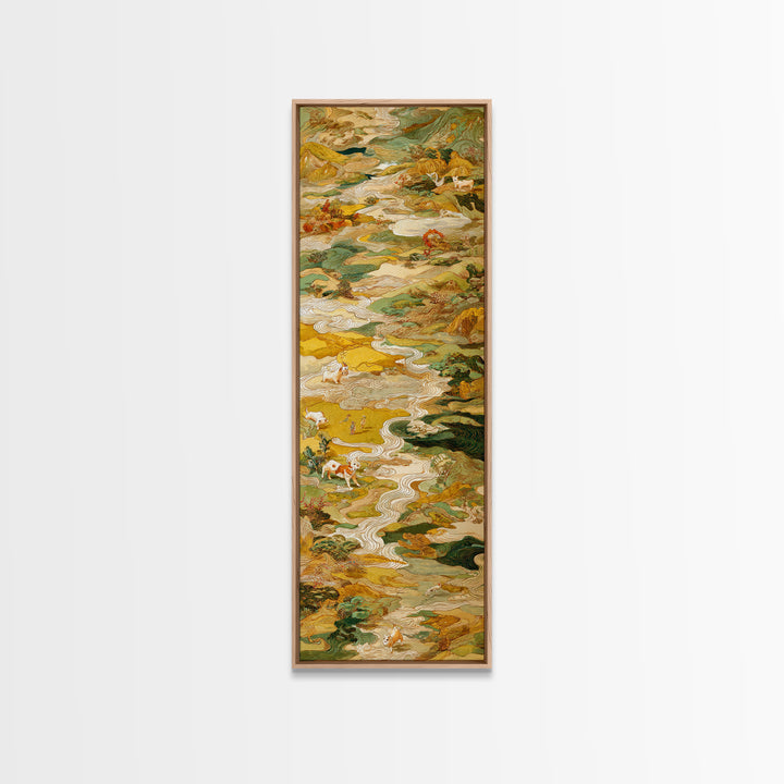 Dragon Soaring Above Jagged Mountain Peaks Canvas Print, Fantasy Art, Statement Artwork, Living Room Decor, Oil Painting, FAN-1x3-37