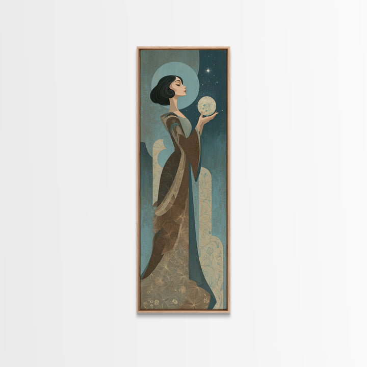 Elven Queen Portrait Canvas Print, Fantasy Art, Fantasy Art Print, Living Room Decor, Fine Art, Mythic, Textured Painting, FAN-1x3-38
