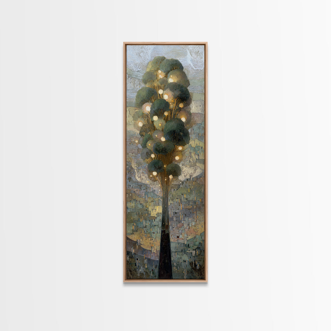 Crystal Cave with Luminous Blue Reflections Canvas Print, Fantasy Art, Art Print, Living Room Decor, Oil Painting, Mythic, FAN-1x3-90