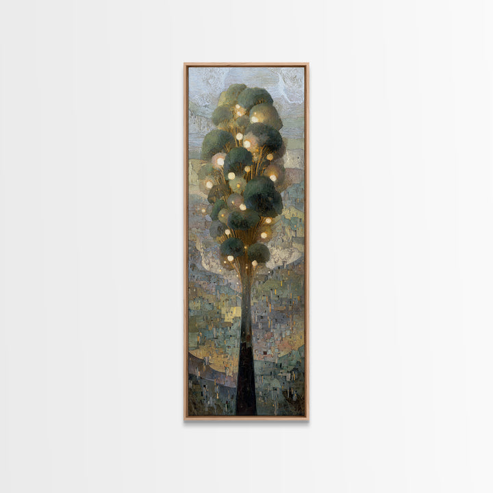 Crystal Cave with Luminous Blue Reflections Canvas Print, Fantasy Art, Art Print, Living Room Decor, Oil Painting, Mythic, FAN-1x3-90