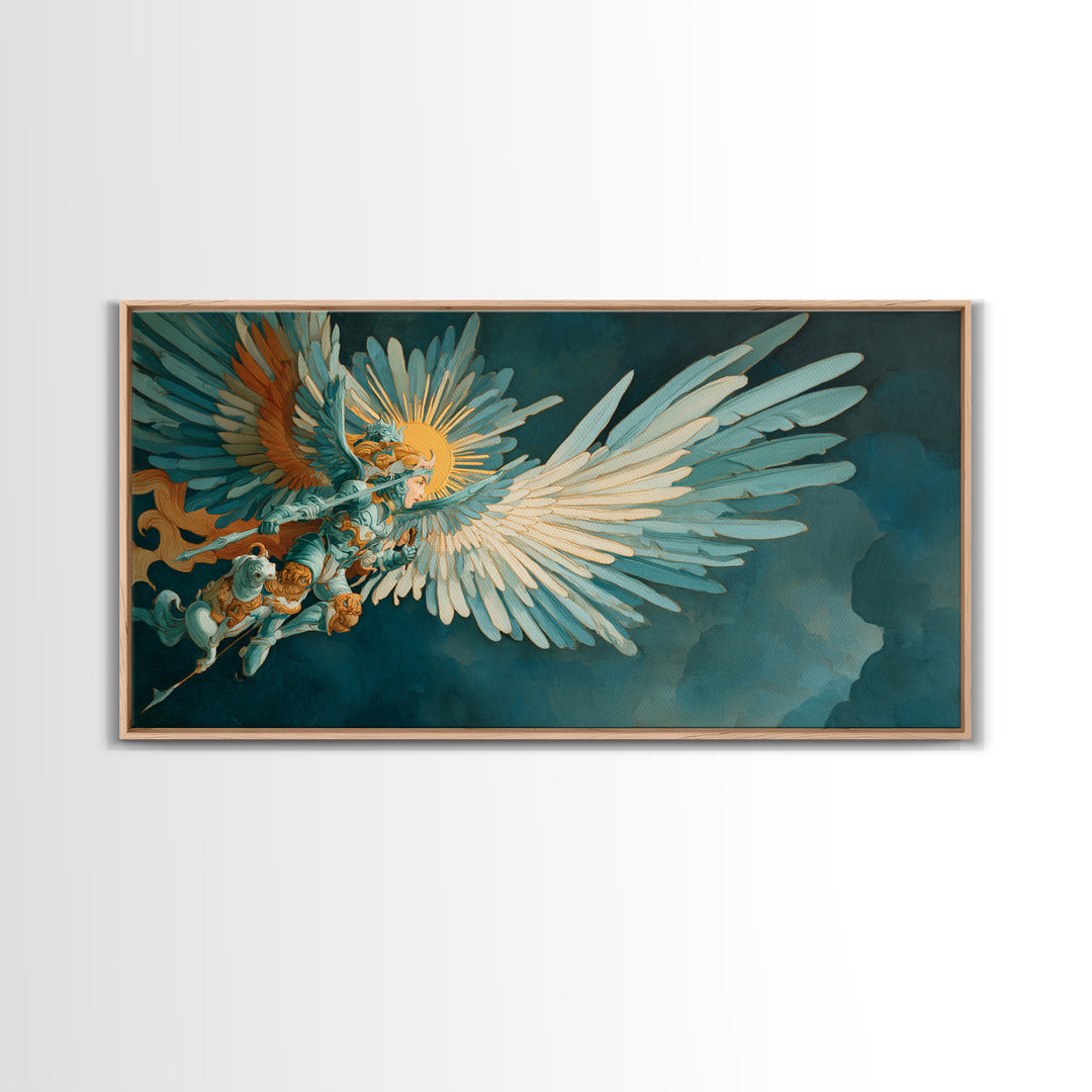 Sorceress Holding a Sphere of Starlight Framed Canvas Print, Fantasy Art, Minimalist Decor, Living Room Decor, Fine Art, Mythic, FAN-2x1-37