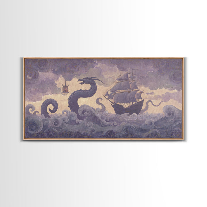 Griffin Perched on a Castle Wall Canvas Print, Fantasy Art, Contemporary Art, Living Room Decor, Mythic, Printable Art, FAN-2x1-54