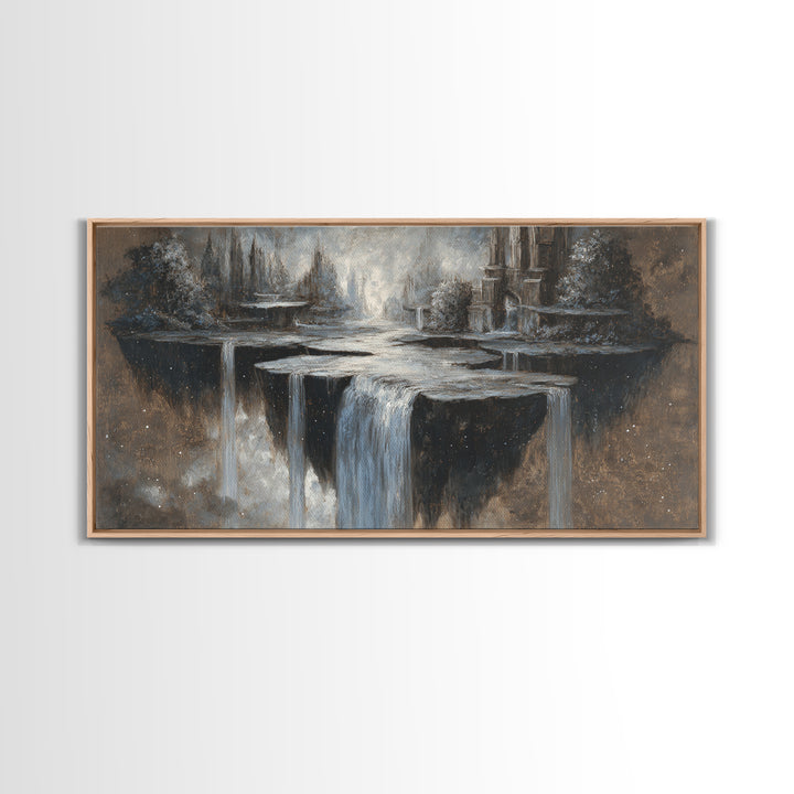 Dwarven Forge with Molten Gold Glow Framed Canvas Print, Fantasy Art, Home Decor, Living Room Decor, Fine Art, Mythic, FAN-2x1-86