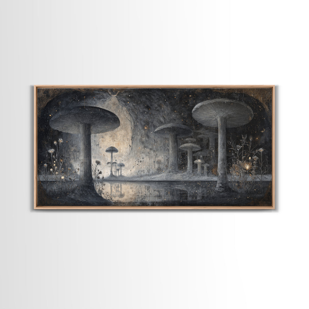 Floating Island with Waterfalls and Ancient Ruins Canvas Print, Fantasy Art, Sensual Fantasy Art, Living Room Decor, Mythic, FAN-2x1-95