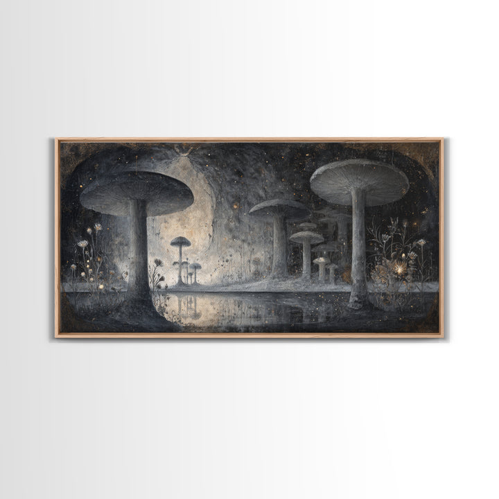 Floating Island with Waterfalls and Ancient Ruins Canvas Print, Fantasy Art, Sensual Fantasy Art, Living Room Decor, Mythic, FAN-2x1-95