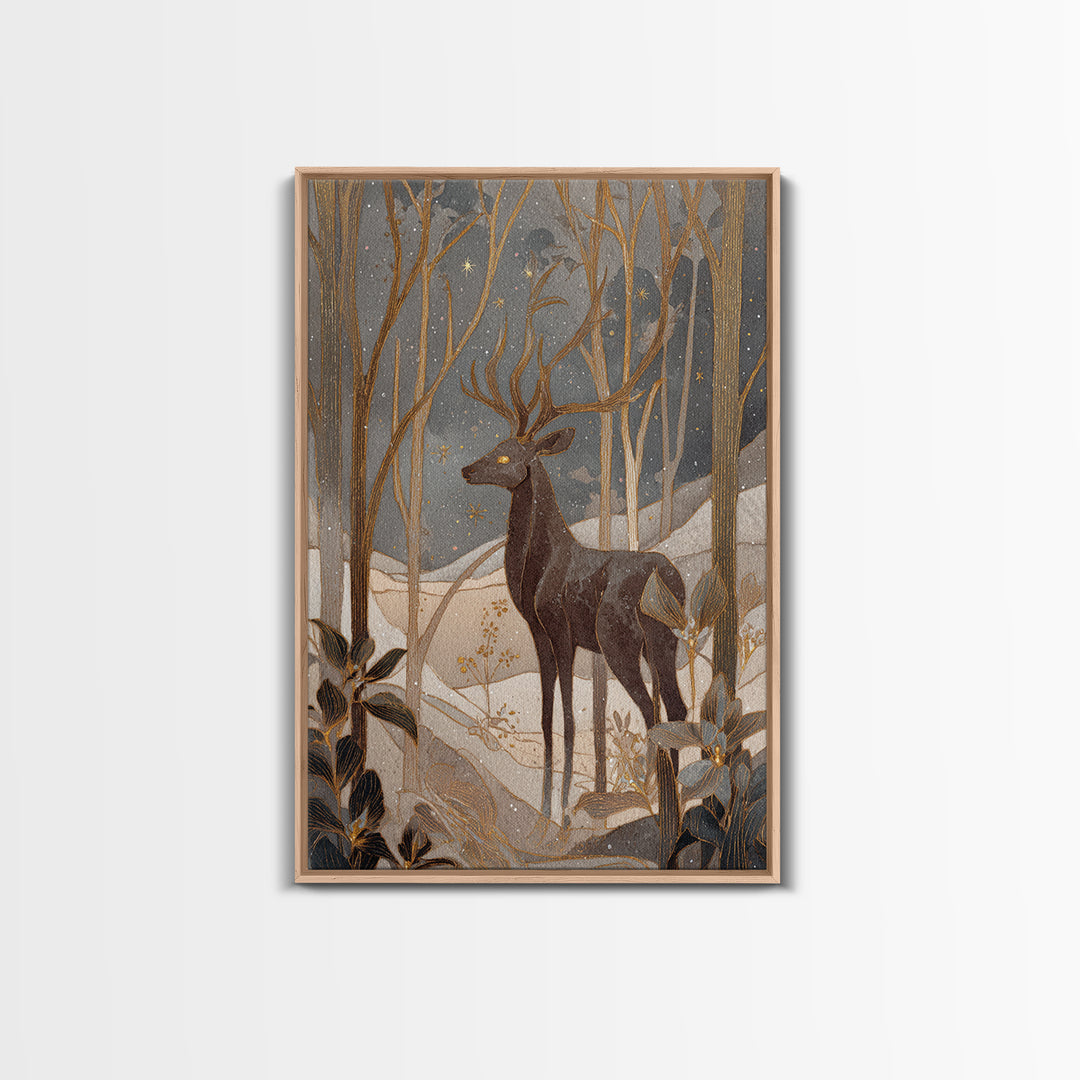 Mythic Waterfall Guarded by White Wolves Canvas Print, Fantasy Art, Fantasy Art Print, Living Room Decor, Fine Art, Mythic, FAN-2x3-32