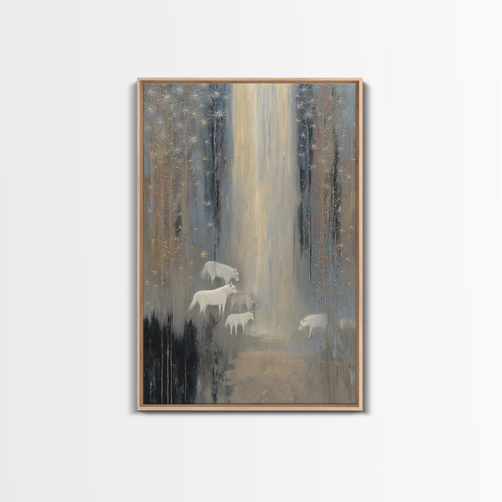 Faerie Market under Giant Mushrooms Framed Canvas Print, Fantasy Art, Wall Art, Living Room Decor, Abstract Art, Mythic, FAN-2x3-47