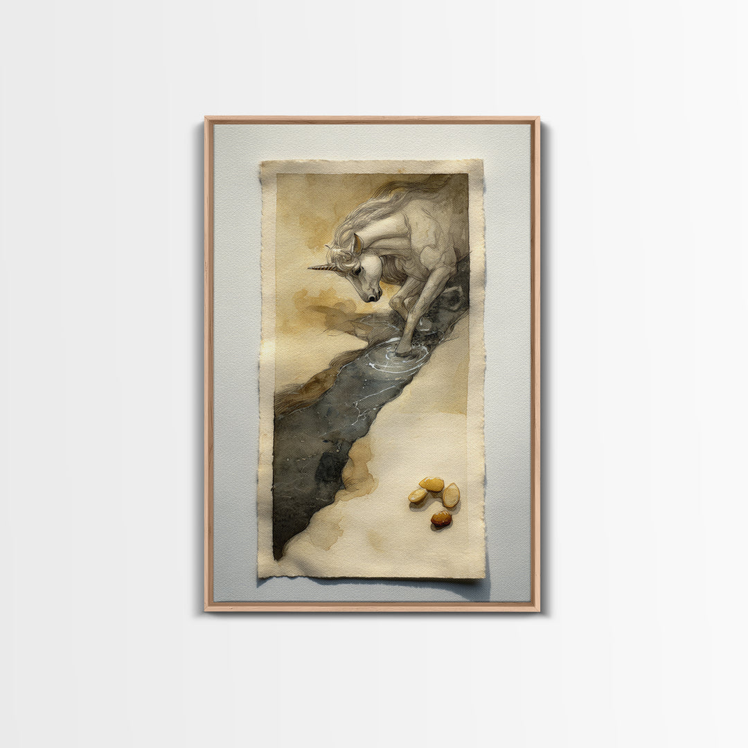Sea Serpent Beneath a Stormy Ship Silhouette Framed Canvas Print, Fantasy Art, Room Decor, Living Room Decor, Oil Painting, FAN-2x3-51