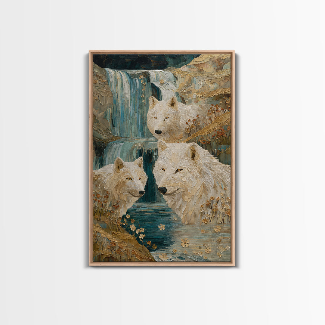 Floating Island with Waterfalls and Ancient Ruins Canvas Print, Fantasy Art, Watercolor Painting, Living Room Decor, Mythic, FAN-2x3-83