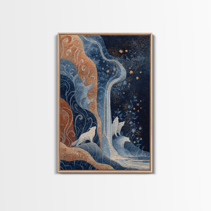 Giant Tree City Filled Framed Canvas Print, Fantasy Art, Whimsical Art, Living Room Decor, Watercolor Art, Mythic, FAN-2x3-89