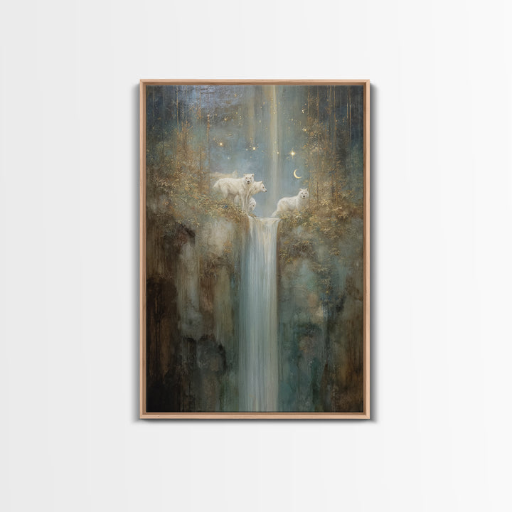 Faerie Market under Giant Mushrooms Canvas Print, Fantasy Art, Landscape, Living Room Decor, Oil Painting, Mythic, FAN-2x3-95
