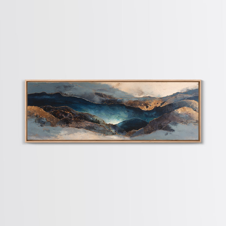 Dwarven Forge with Molten Gold Glow Framed Canvas Print, Fantasy Art, Home Decor, Living Room Decor, Fine Art, Mythic, FAN-3x1-10