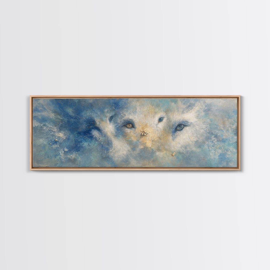 Forest Spirit with Antlers and Glowing Eyes Canvas Print, Fantasy Art, Home Decor, Living Room Decor, Oil Painting, Mythic, FAN-3x1-76