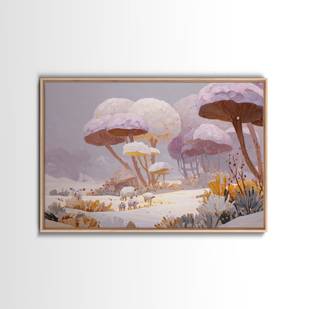 Crystal Cave with Luminous Blue Reflections Framed Canvas Print, Fantasy Art, Dragon Art, Living Room Decor, Oil Painting, FAN-3x2-82