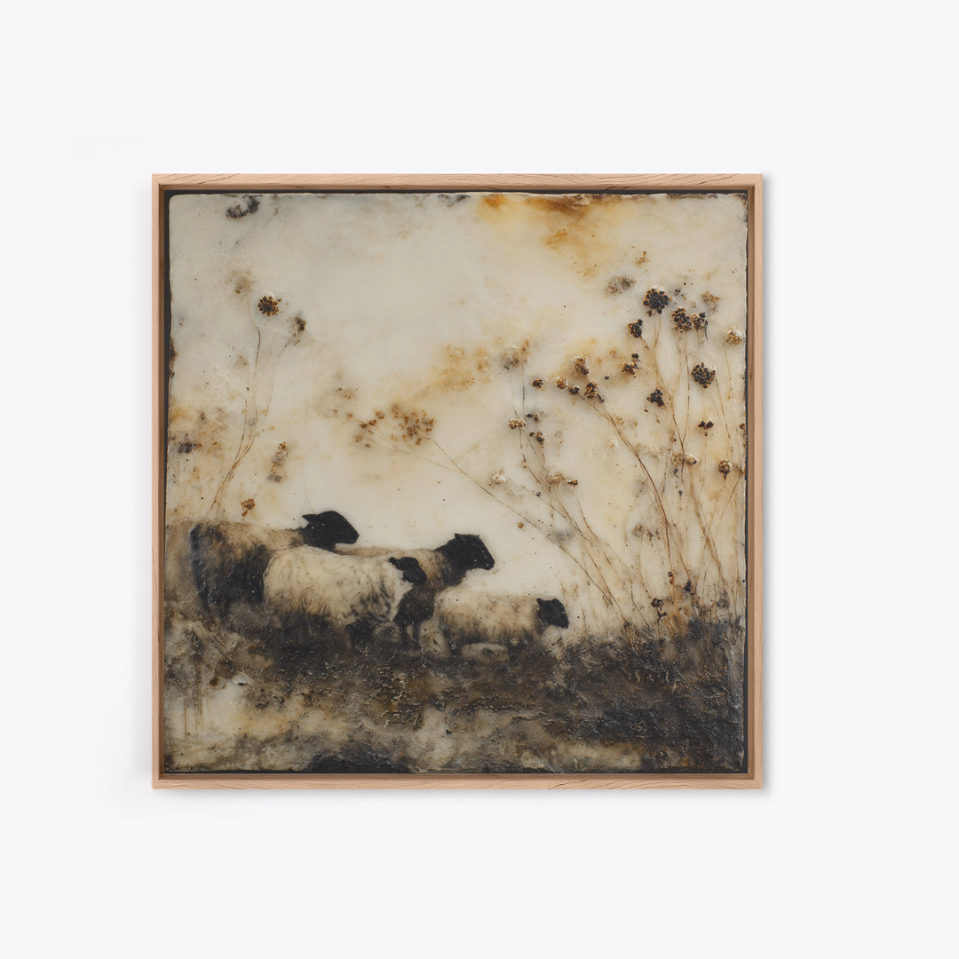Farmhouse Wreath of Cotton Stems and Eucalyptus Canvas Print, Farmhouse Art, Digital Prints, Farmhouse Decor, Fine Art, Harvest, FAR-1x1-20
