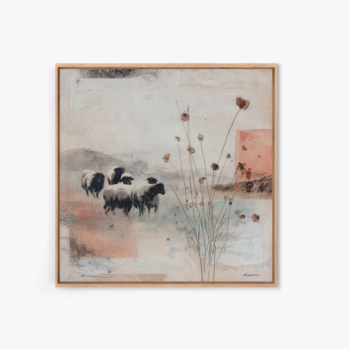 Rustic Barn in Golden Field Light Canvas Print, Farmhouse Art, Landscape Painting, Farmhouse Decor, Fine Art, Harvest, FAR-1x1-26