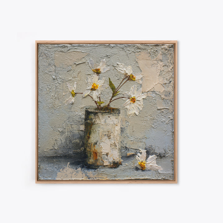 Sunflowers in a Galvanized Metal Bucket Canvas Print, Farmhouse Art, Digital Wall Art, Farmhouse Decor, Fine Art, Harvest, FAR-1x1-3