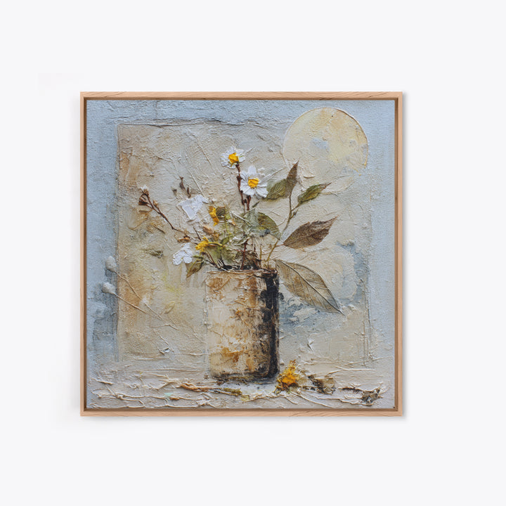 Chicken Family in a Garden Patch Framed Canvas Print, Farmhouse Art, Botanical Art, Farmhouse Decor, Oil Painting, Harvest, FAR-1x1-63
