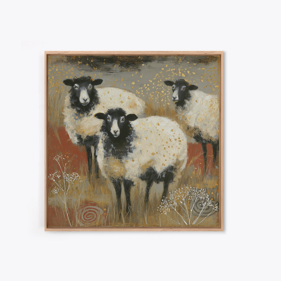 Rustic Barn in Golden Field Light Framed Canvas Print, Farmhouse Art, Botanical Art, Farmhouse Decor, Fine Art, Harvest, FAR-1x1-74