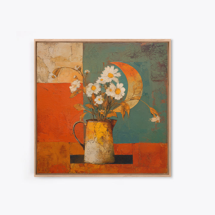 Sunflowers in a Galvanized Metal Bucket Canvas Print, Farmhouse Art, Modern Decor, Farmhouse Decor, Fine Art, Harvest, FAR-1x1-75