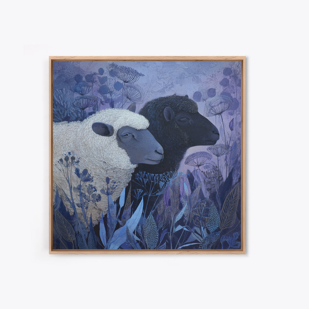 Black and White Sheep Framed Canvas Print, Farmhouse Art, Printable Wall Art, Farmhouse Decor, Harvest, Black Wall Art, FAR-1x1-8