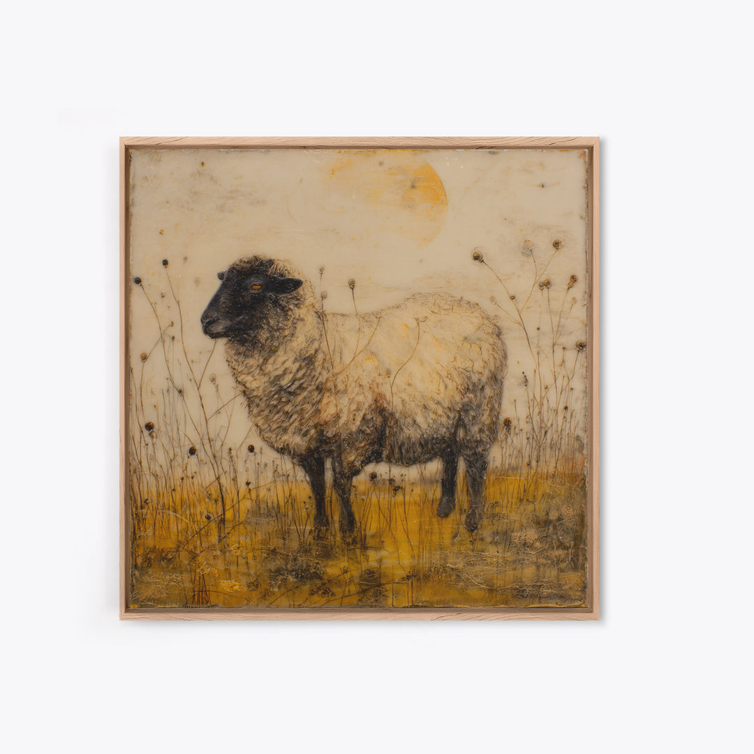 Black and White Sheep Framed Canvas Print, Farmhouse Art, Modern Decor, Farmhouse Decor, Fine Art, Harvest, Home Decor, FAR-1x1-80