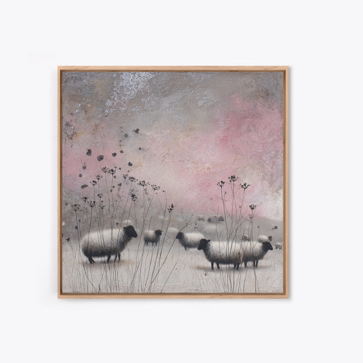 Farmhouse Wreath of Cotton Stems and Eucalyptus Canvas Print, Farmhouse Art, Landscape Art, Farmhouse Decor, Fine Art, Harvest, FAR-1x1-92