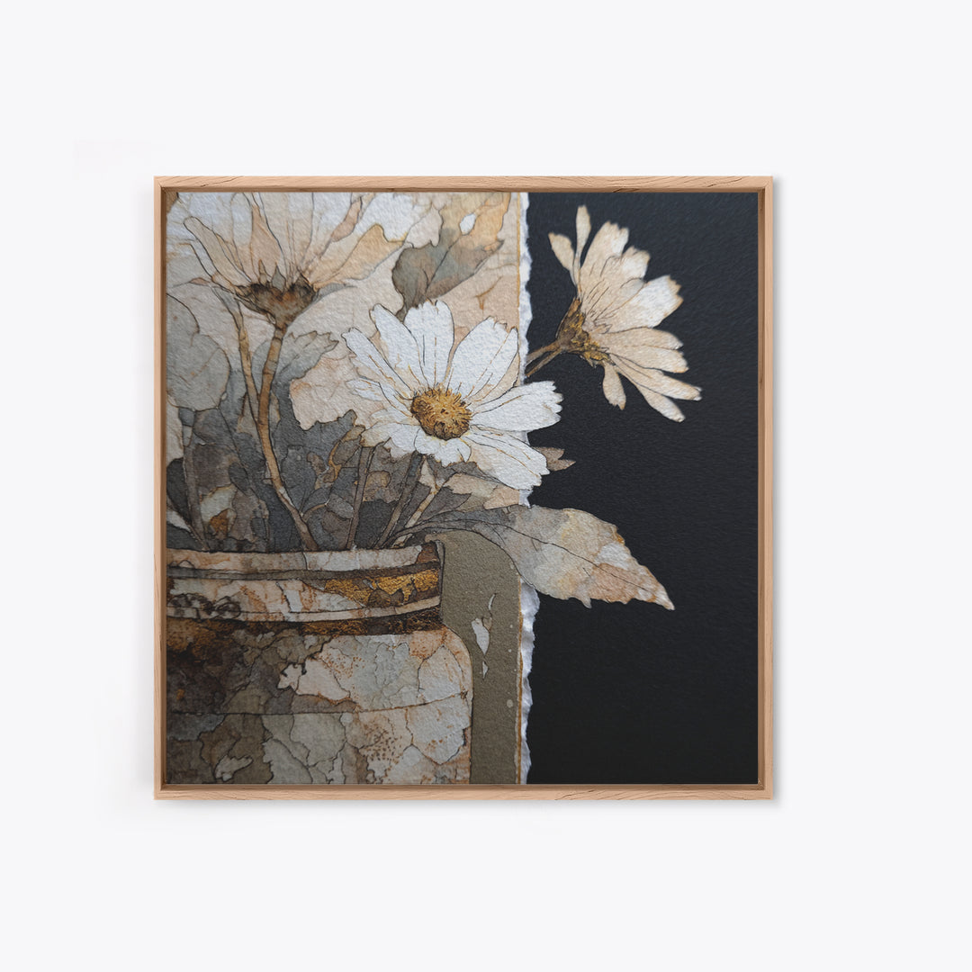 Sunflowers in a Galvanized Metal Bucket Canvas Print, Farmhouse Art, Wall Art, Farmhouse Decor, Oil Painting, Harvest, FAR-1x1-99