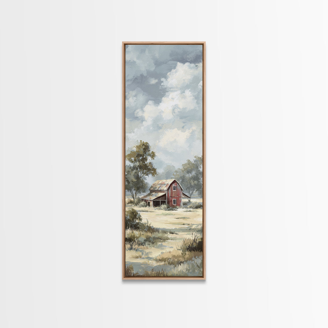 Rustic Barn in Golden Field Light Canvas Print, Farmhouse Art, Luxury Decor, Farmhouse Decor, Fine Art, Harvest, Art Prints, FAR-1x3-86