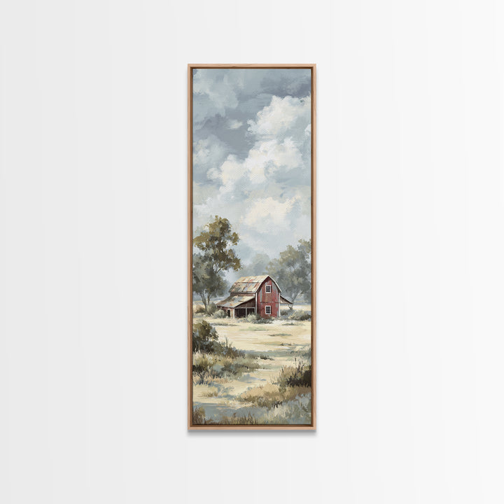 Rustic Barn in Golden Field Light Canvas Print, Farmhouse Art, Luxury Decor, Farmhouse Decor, Fine Art, Harvest, Art Prints, FAR-1x3-86