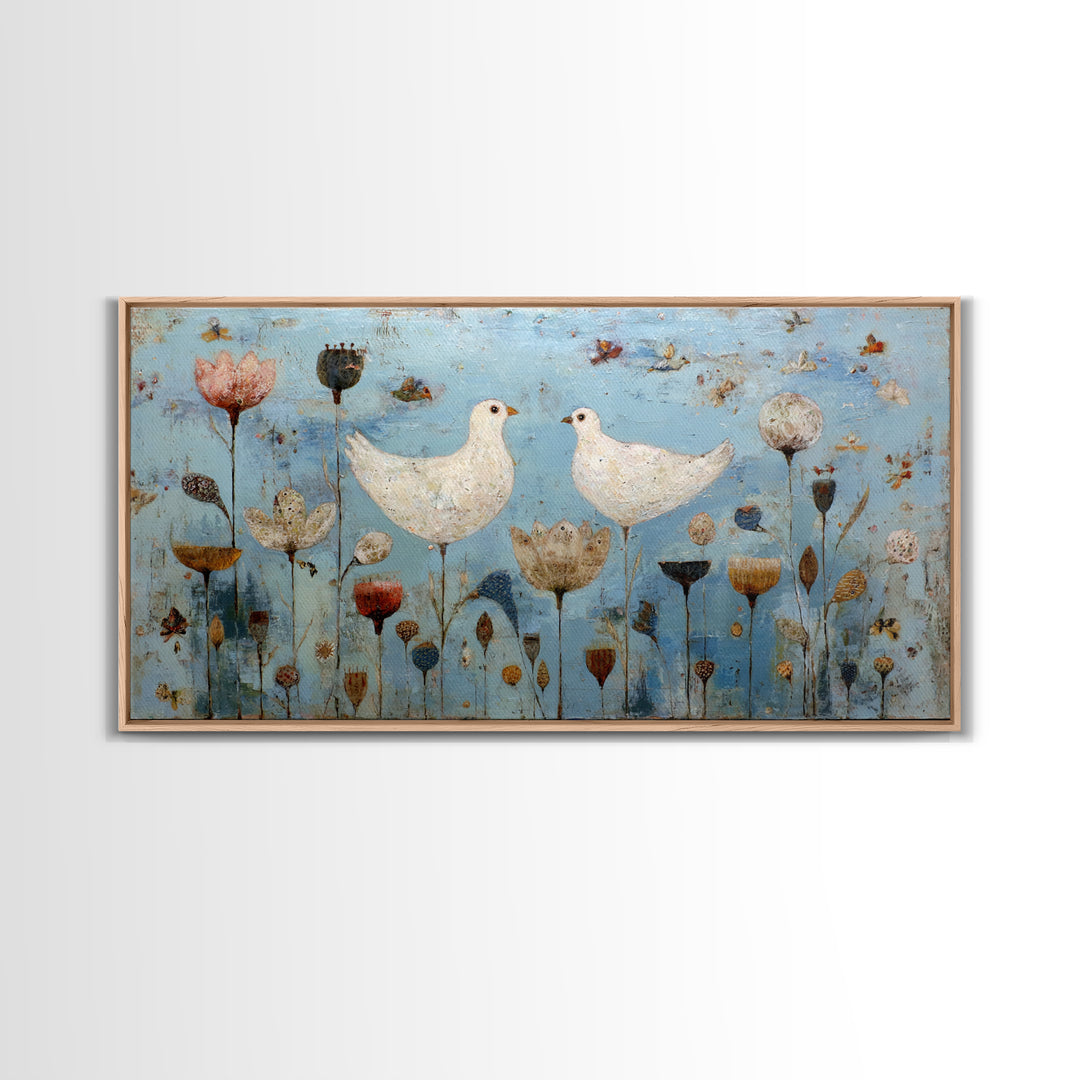 Sunflowers in a Galvanized Metal Bucket Framed Canvas Print, Farmhouse Art, Farmhouse Decor, Watercolor Art, Harvest, FAR-2x1-23