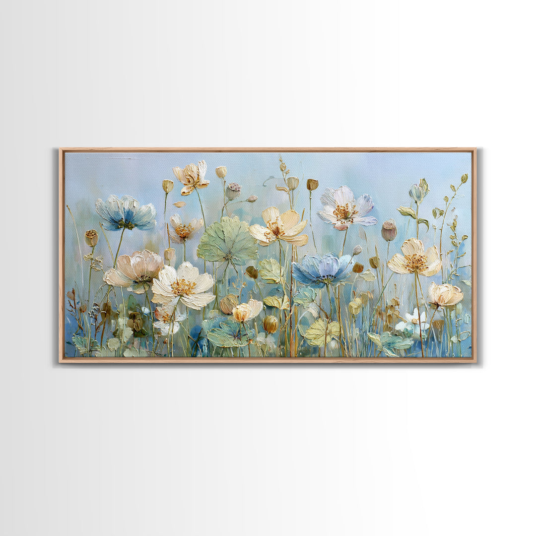 Chicken Family in a Garden Patch Framed Canvas Print, Farmhouse Art, Contemporary Art, Farmhouse Decor, Oil Painting, Harvest, FAR-2x1-83