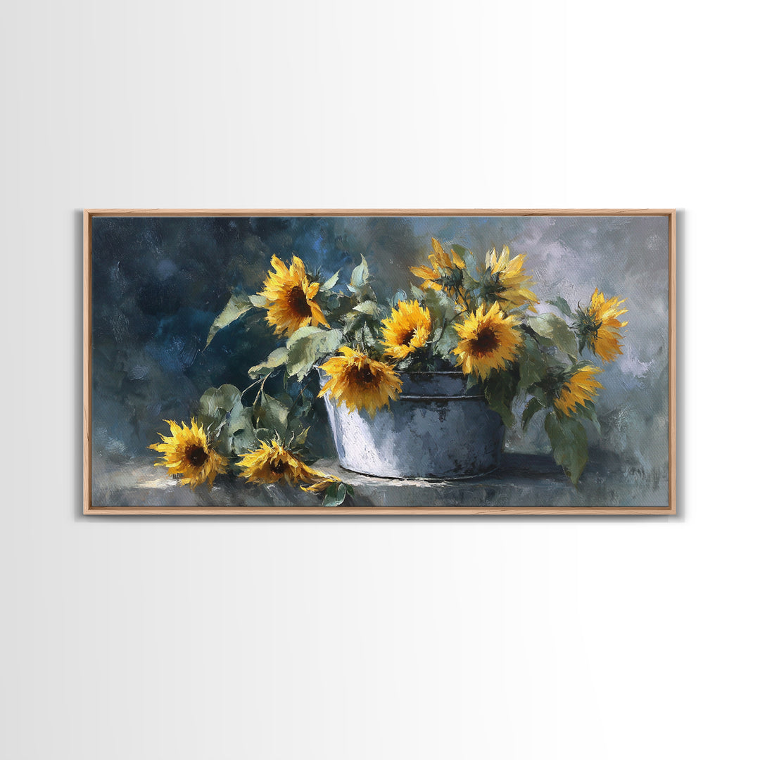 Fresh Bread Honey and Butter Still Life Framed Canvas Print, Farmhouse Art, Farmhouse Decor, Oil Painting, Harvest, FAR-2x1-92