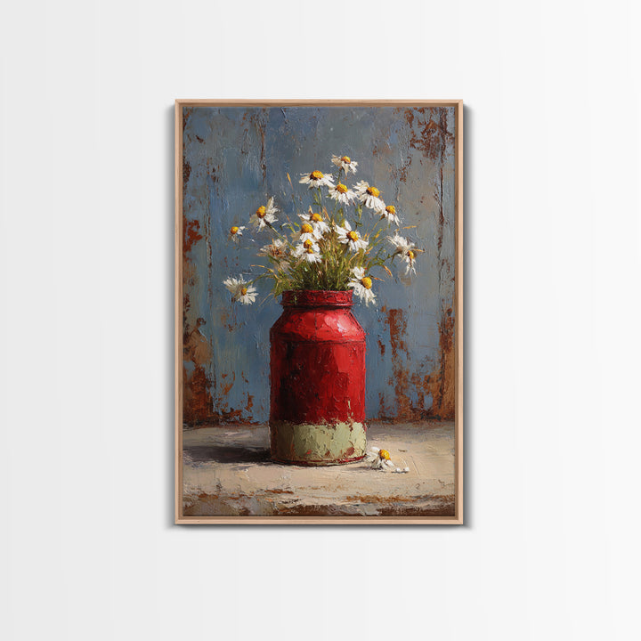 Old Milk Can Framed Canvas Print, Farmhouse Art, Printable Wall Art, Farmhouse Decor, Fine Art, Harvest, Black Wall Art, FAR-2x3-68