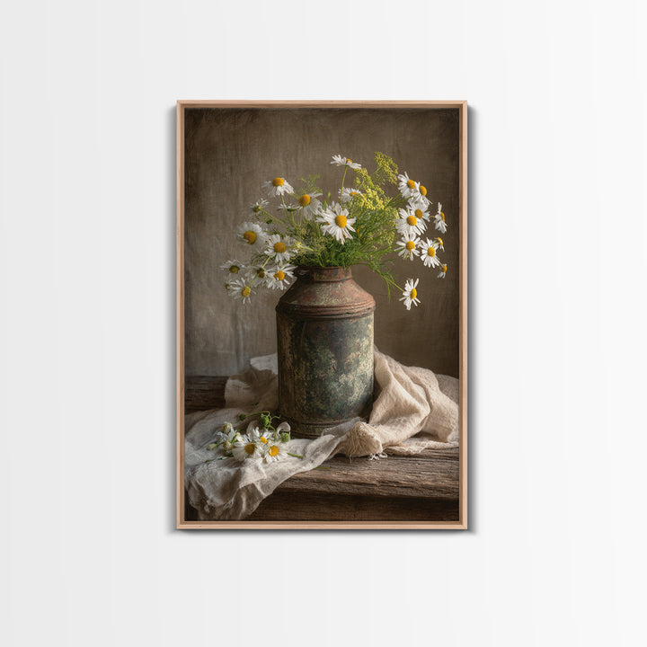 Old Milk Can Framed Canvas Print, Farmhouse Art, Gallery Decor, Farmhouse Decor, Abstract Art, Harvest, Contemporary Art, FAR-2x3-92