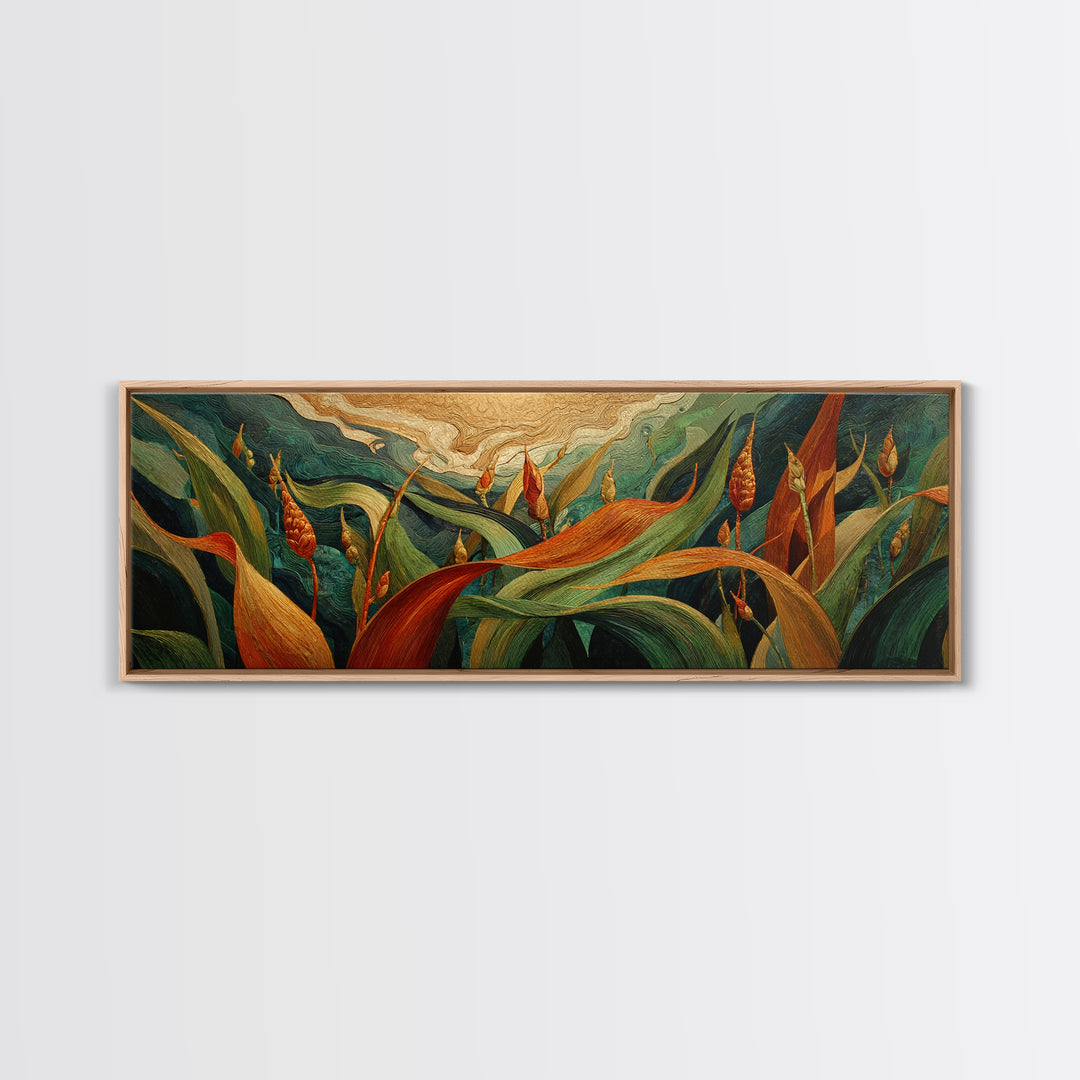 Cornfield under a Dramatic Summer Sky Canvas Print, Farmhouse Art, Downloadable Art, Farmhouse Decor, Fine Art, Harvest, FAR-3x1-14
