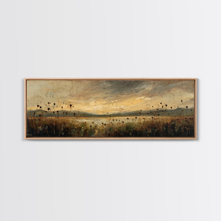 Wheat Bundle Tied Framed Canvas Print, Farmhouse Art, Digital Prints, Farmhouse Decor, Fine Art, Harvest, Watercolor Painting, FAR-3x1-2