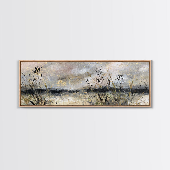 Cornfield under a Dramatic Summer Sky Canvas Print, Farmhouse Art, Gallery Decor, Farmhouse Decor, Oil Painting, Harvest, FAR-3x1-62