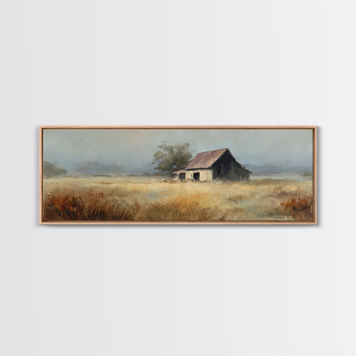 Barn Owl Perched on Aged Wood Framed Canvas Print, Farmhouse Art, Room Decor, Farmhouse Decor, Fine Art, Harvest, FAR-3x1-63