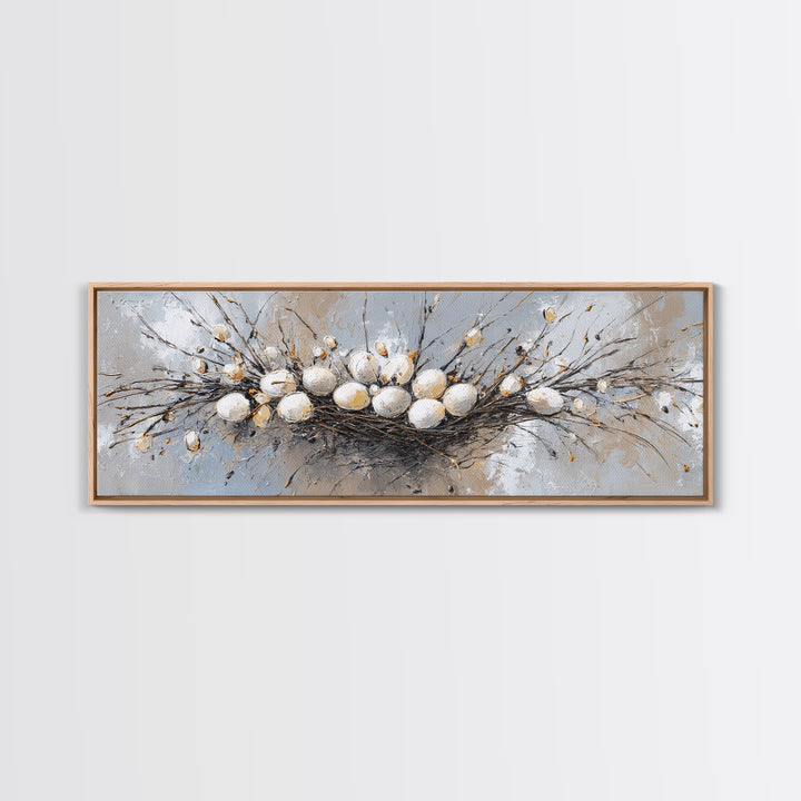 Fresh Bread Honey and Butter Still Life Canvas Print, Farmhouse Art, Minimalist Decor, Farmhouse Decor, Oil Painting, Harvest, FAR-3x1-88
