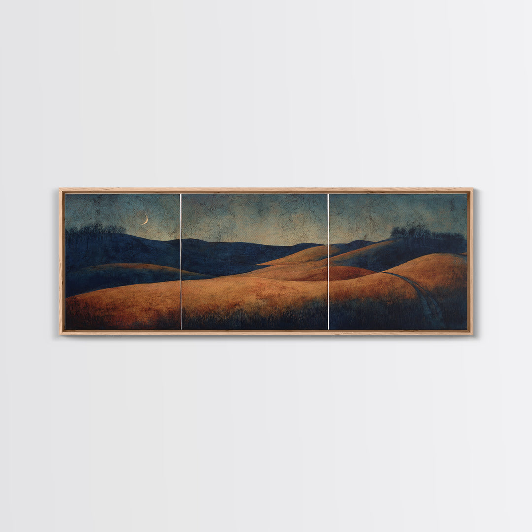 Rustic Barn in Golden Field Light Framed Canvas Print, Farmhouse Art, Black Wall Art, Farmhouse Decor, Fine Art, Harvest, FAR-3x1-90