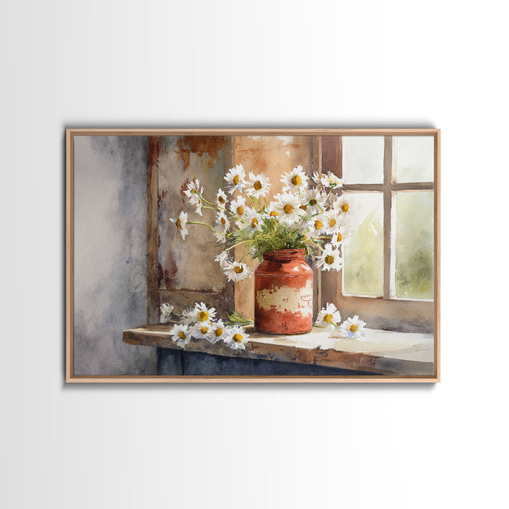 Old Milk Can Framed Canvas Print, Farmhouse Art, Gallery Decor, Farmhouse Decor, Abstract Art, Harvest, Contemporary Art, FAR-3x2-64